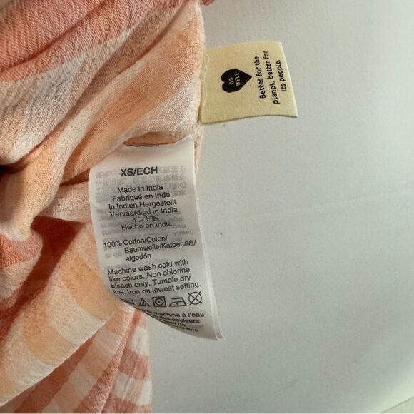 Madewell Pink Coral Central Tunic Shirt in Ombré Gingham Check Button down XS - Picture 12 of 16